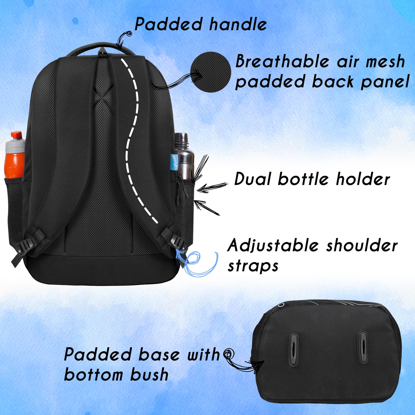 Follow Me 35L Black Blue Backpack