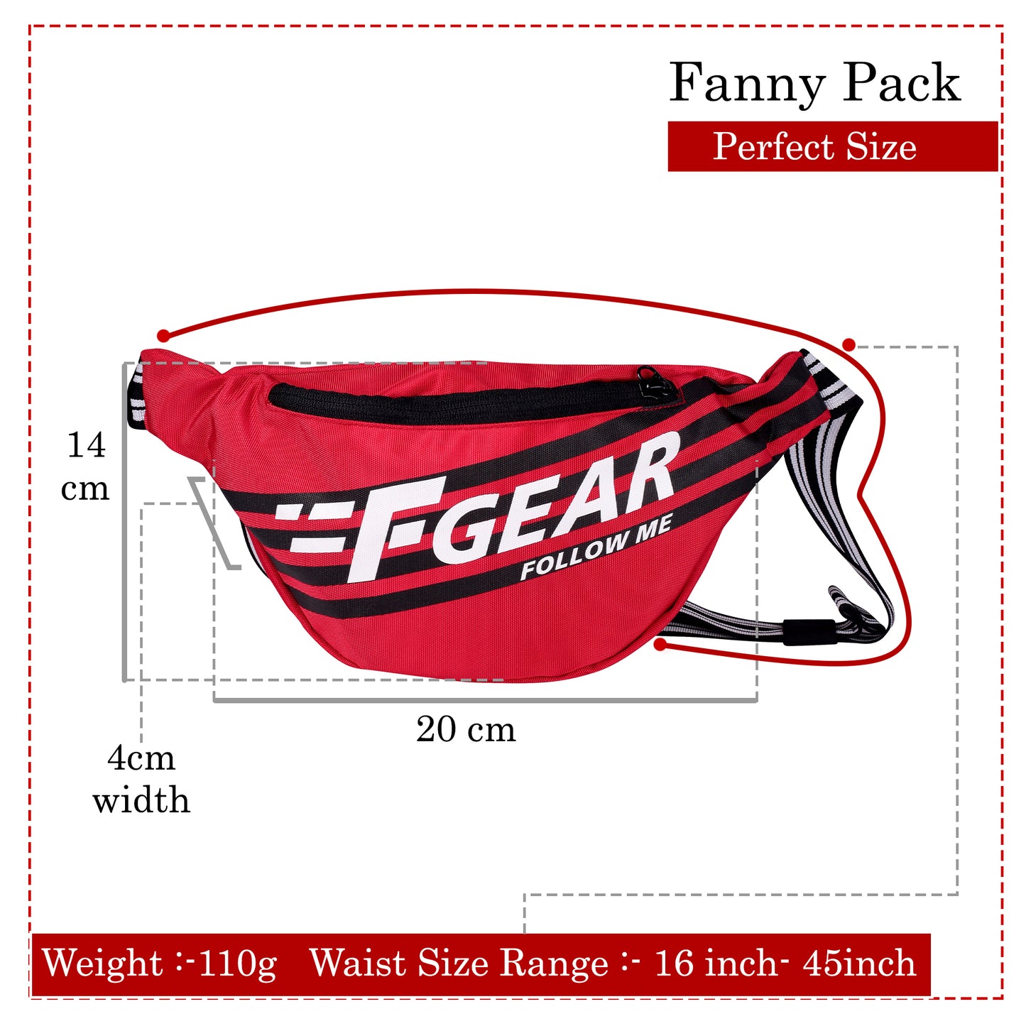 Enzo Red Waist Pouch