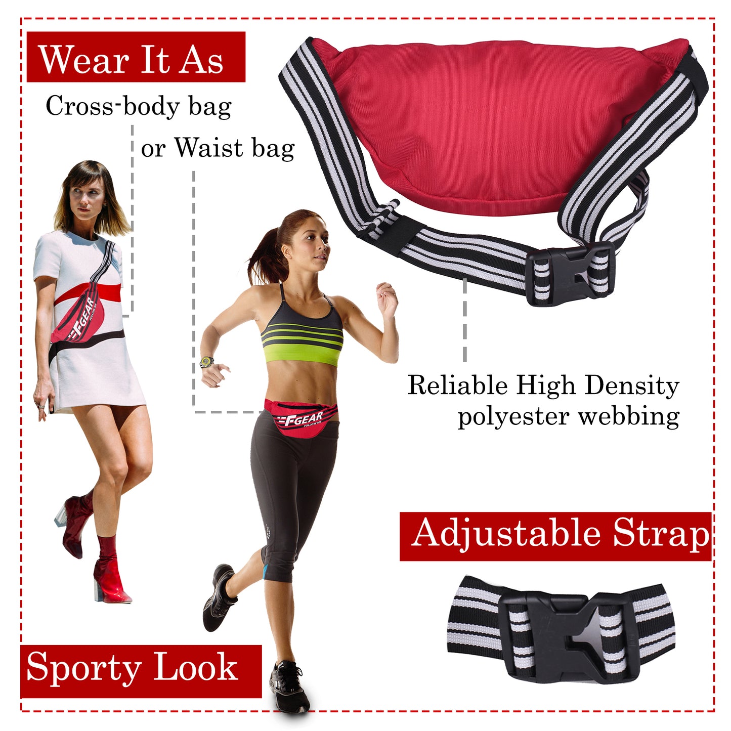 Enzo Red Waist Pouch