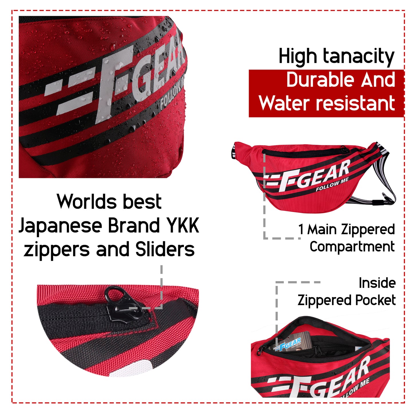 Enzo Red Waist Pouch
