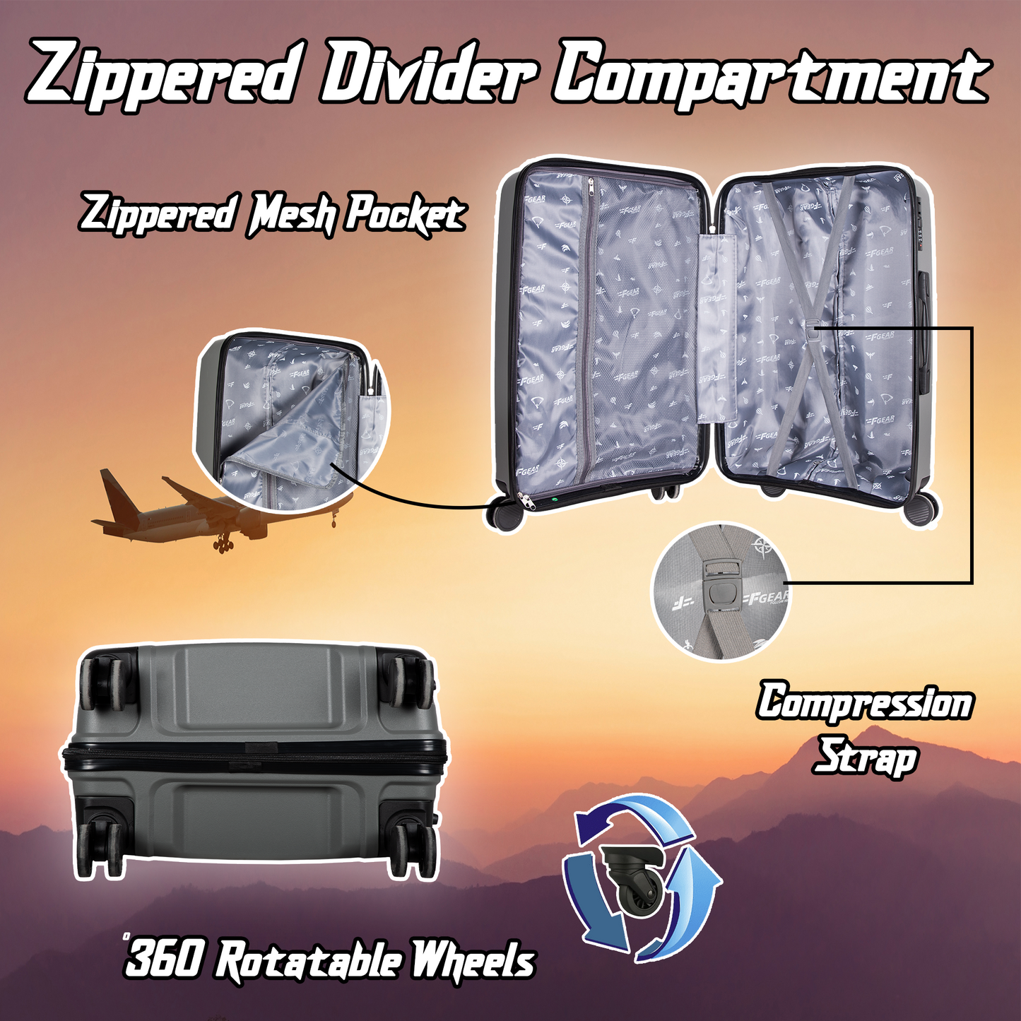 Eagle PP03 28" Grey Large Check-in Suitcase
