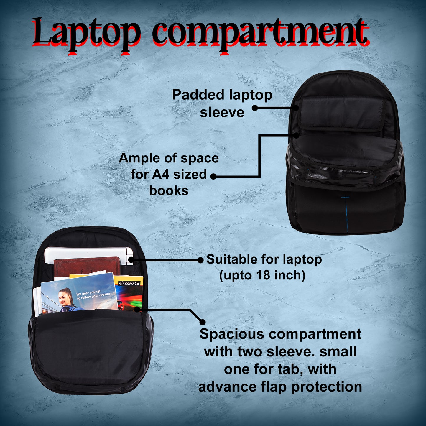 Gravity Black 30L Laptop Backpack