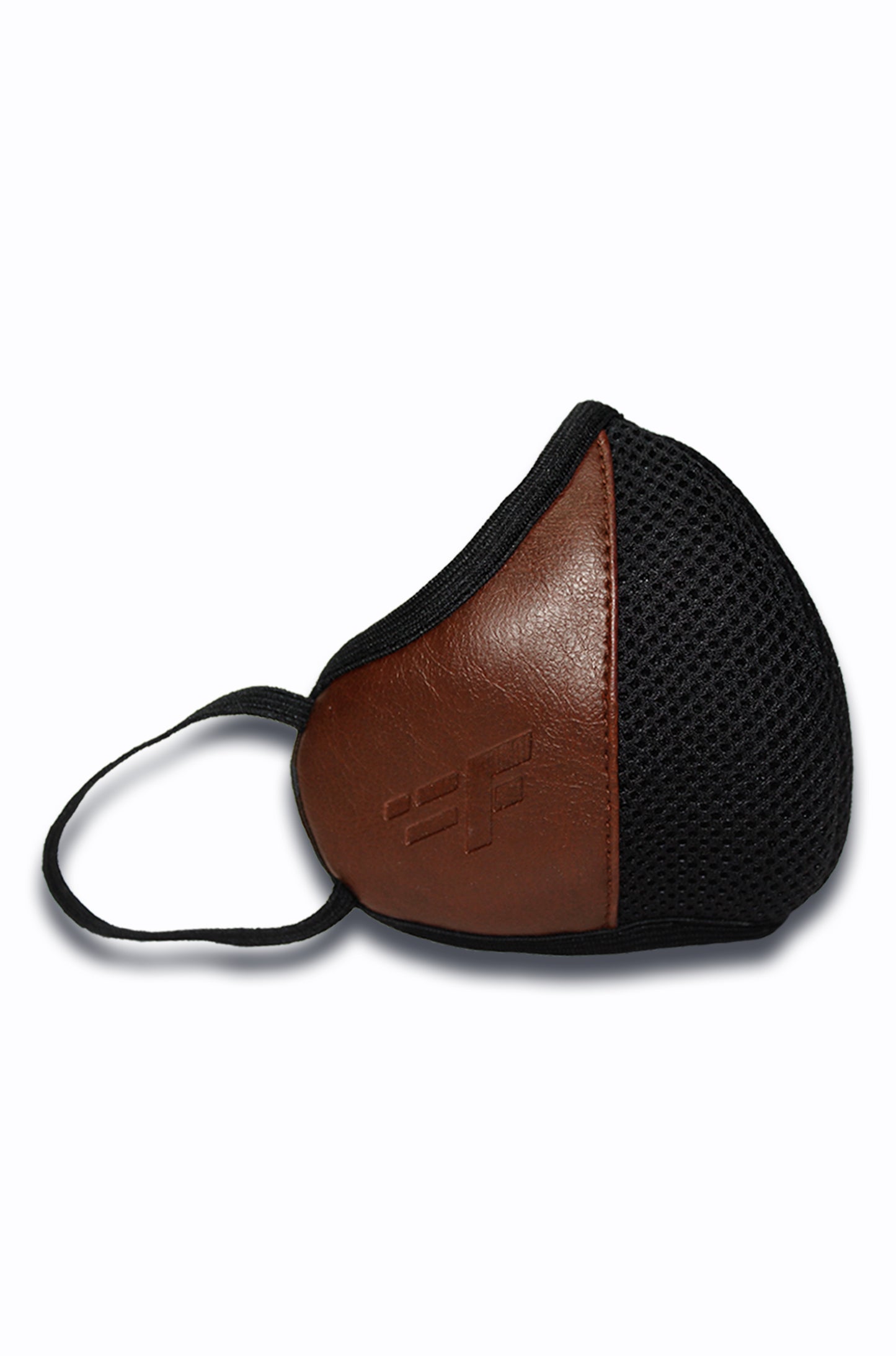 F Gear Luxur F95 Leatherette Mask Brown Safeguard 7 layer ISO CE SITRA lab certified >95% Bacteria Filtration