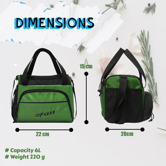 Yolo 6L Forest Green Black Lunch Bag