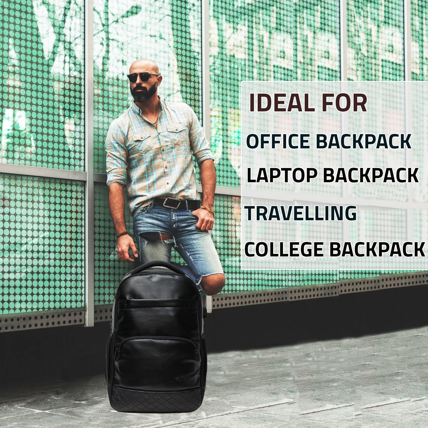 Luxur V2 27L Black Laptop Backpack with Raincover