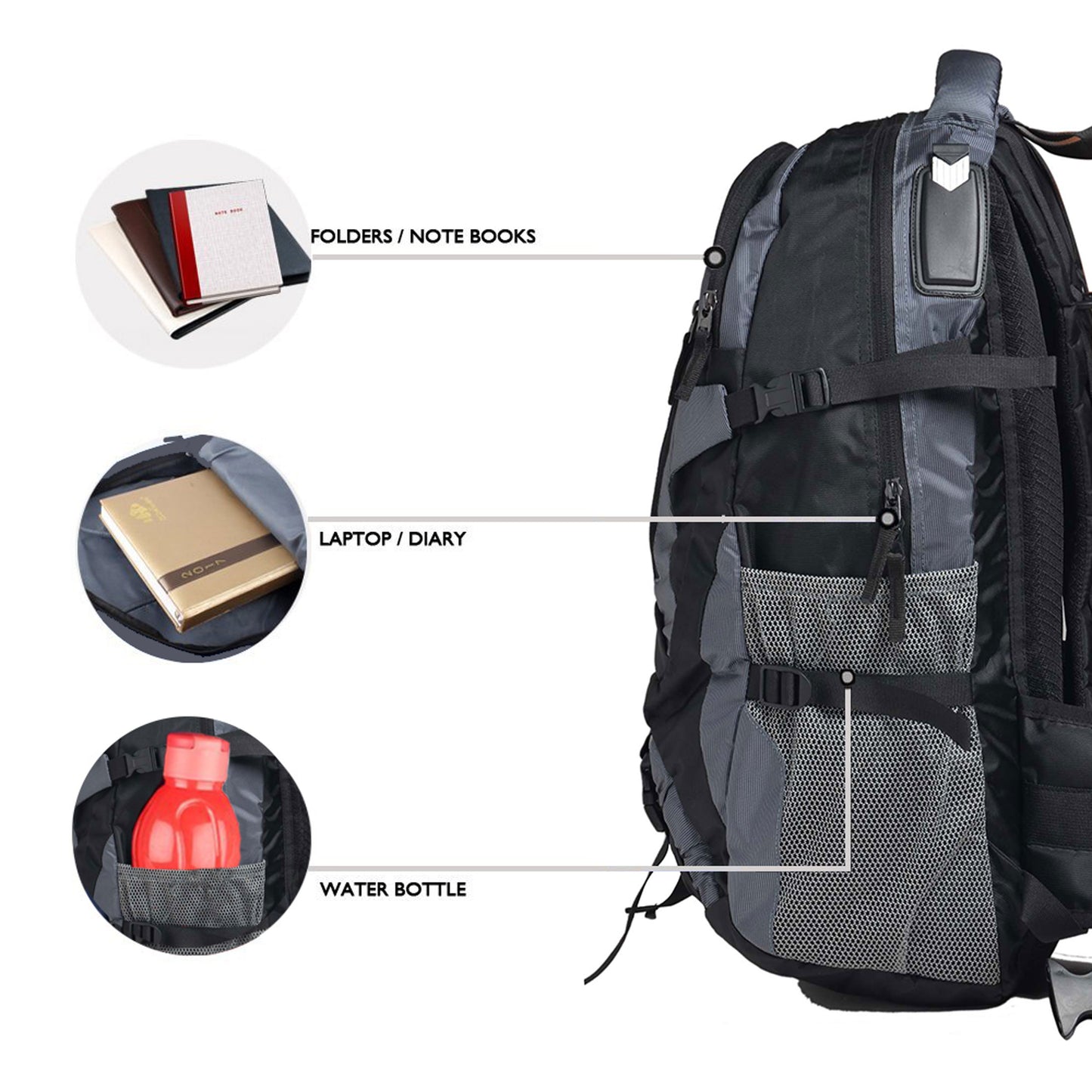 Orion 46L Grey Rucksack