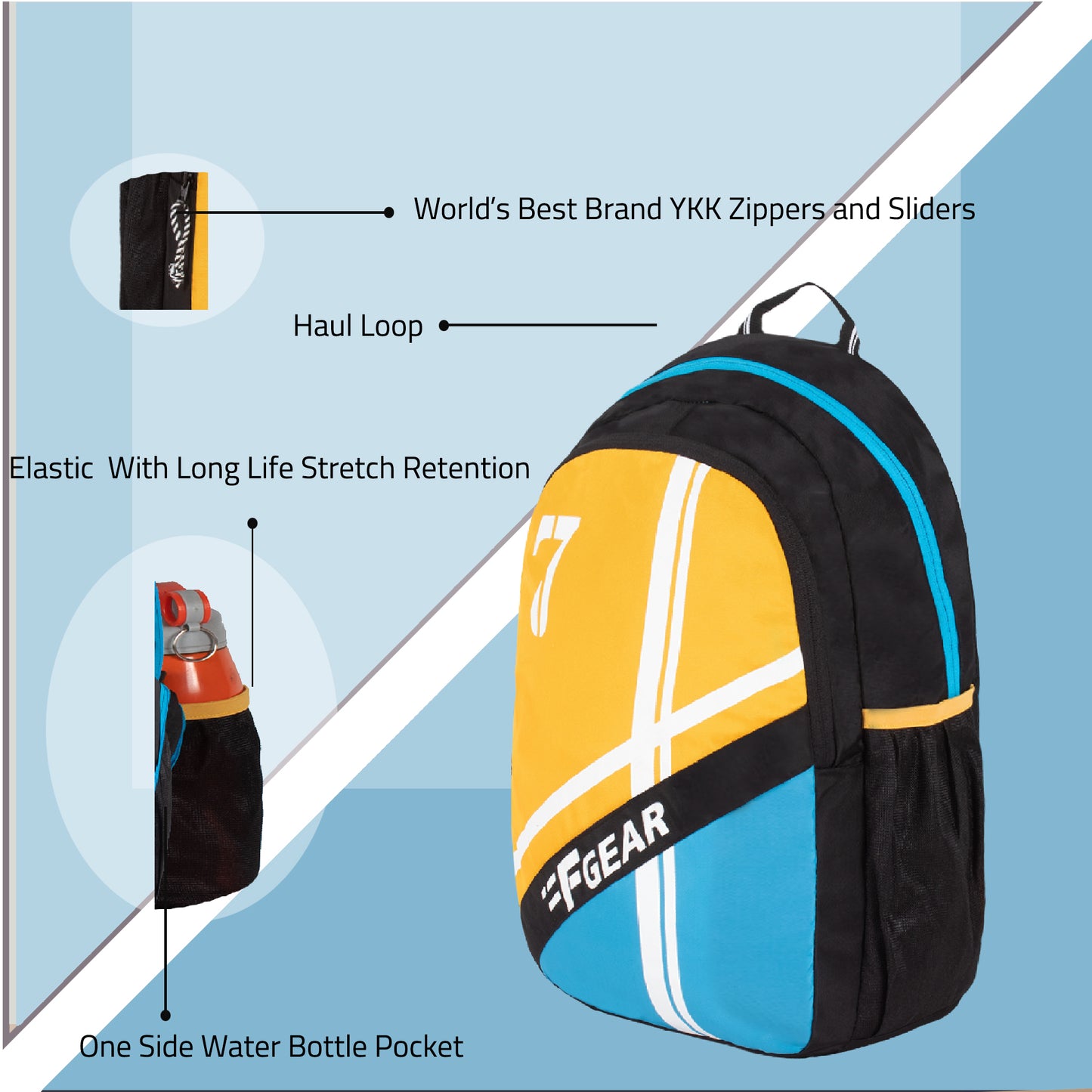 Shigo 24L Yellow Logo Blue Backpack