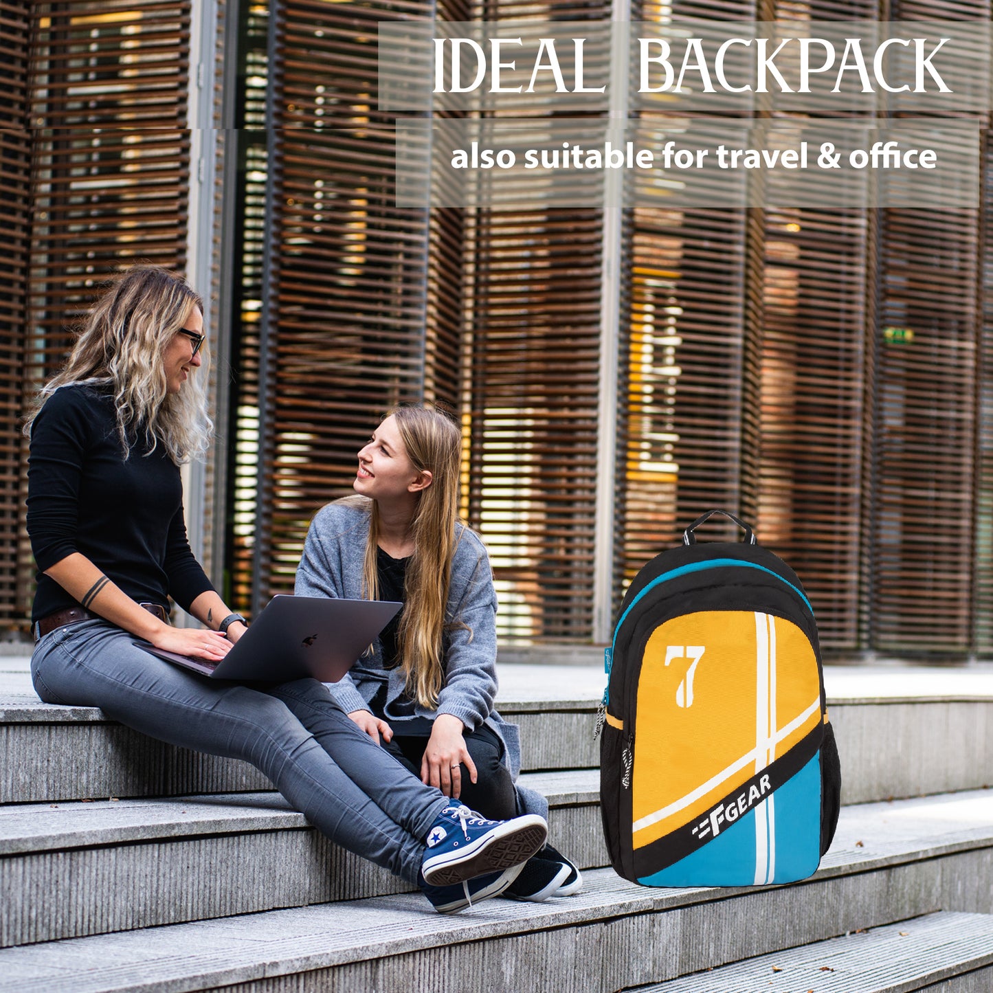 Shigo 24L Yellow Logo Blue Backpack