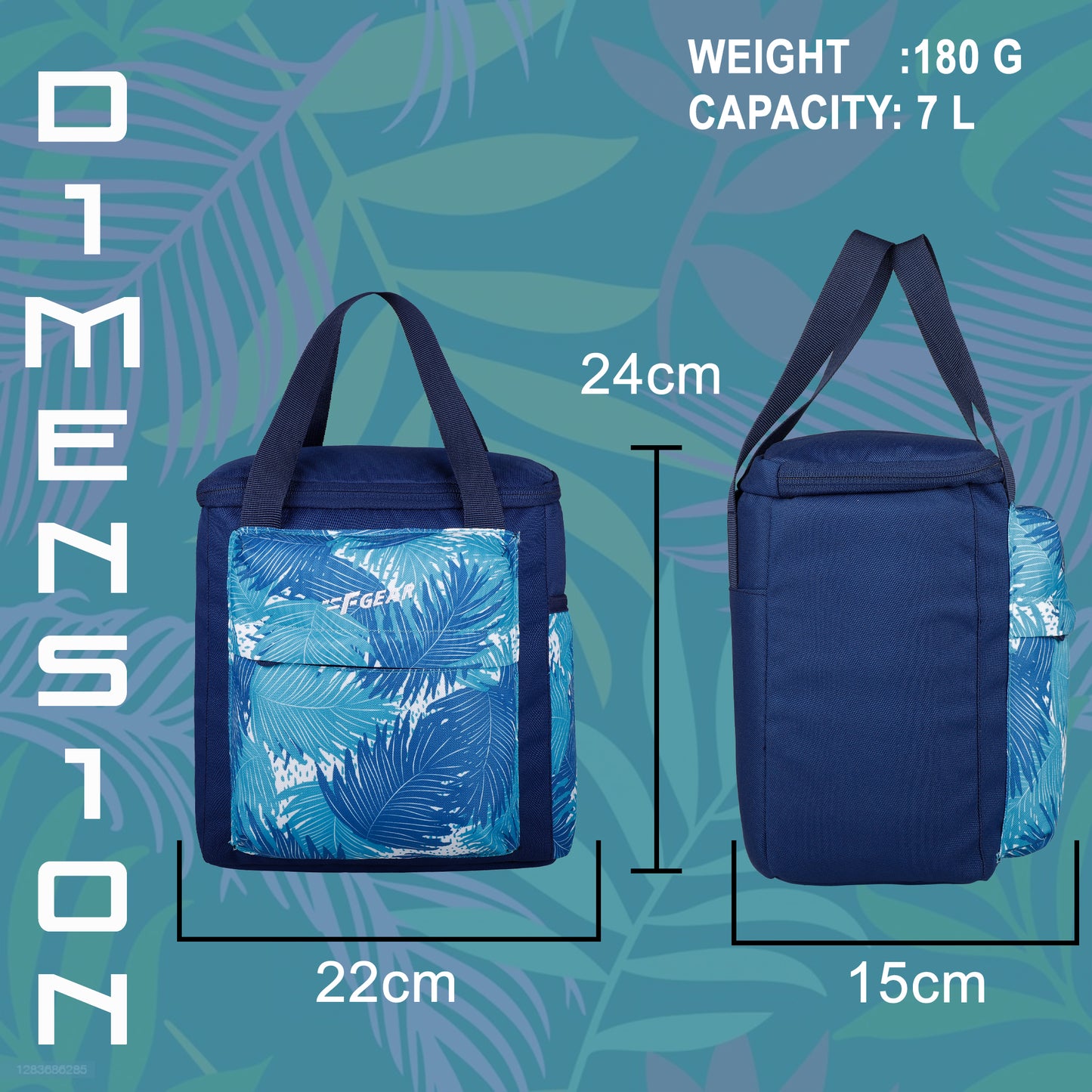 Hoover 7L Fern Aqua Blue Lunch Bag
