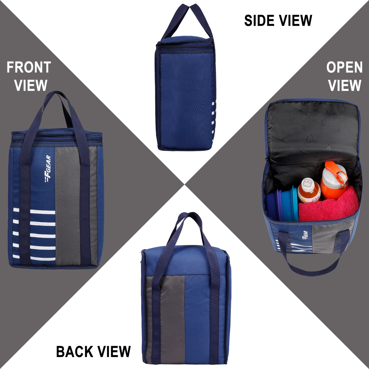 Munch 11L Navy Grey Lunch Bag