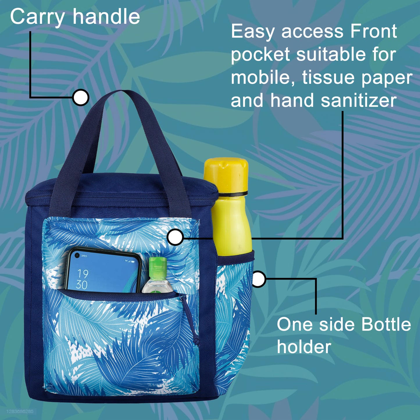 Hoover 7L Fern Aqua Blue Lunch Bag