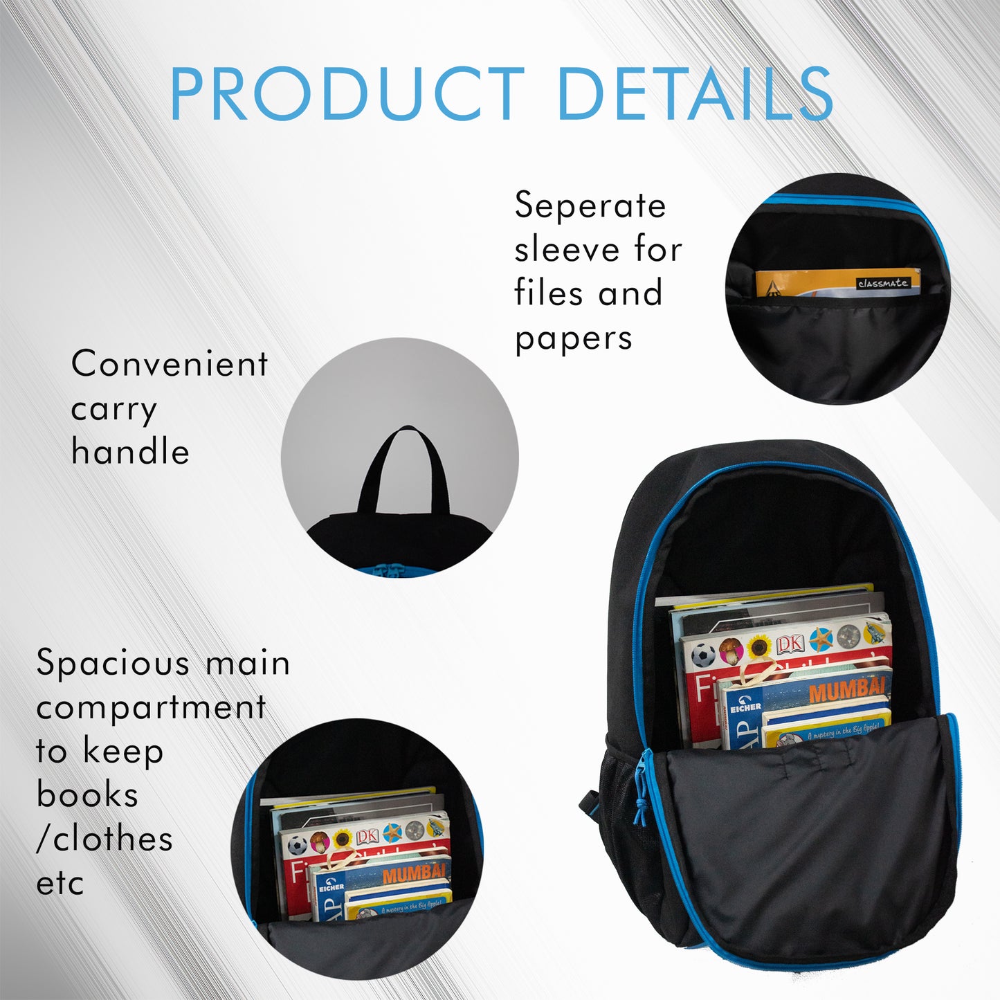 Frontier 25L Black Blue Backpack