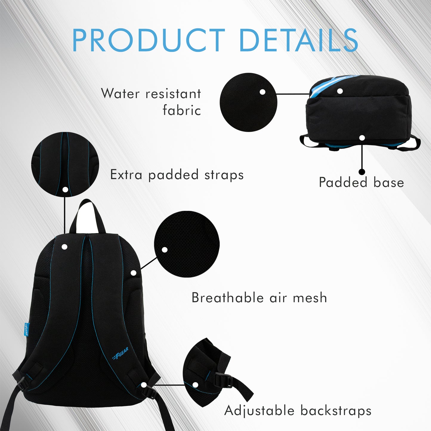 Frontier 25L Black Blue Backpack