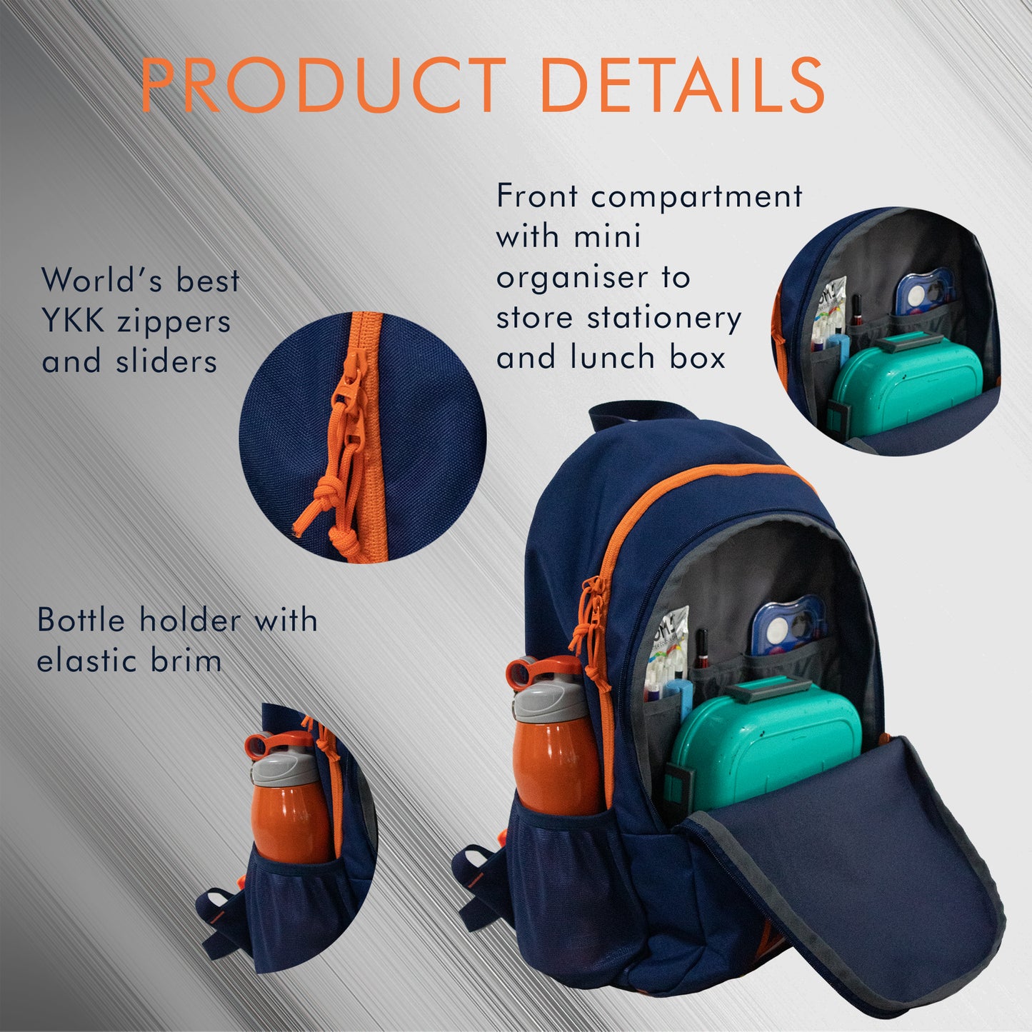 Frontier 25L Navy Orange Backpack