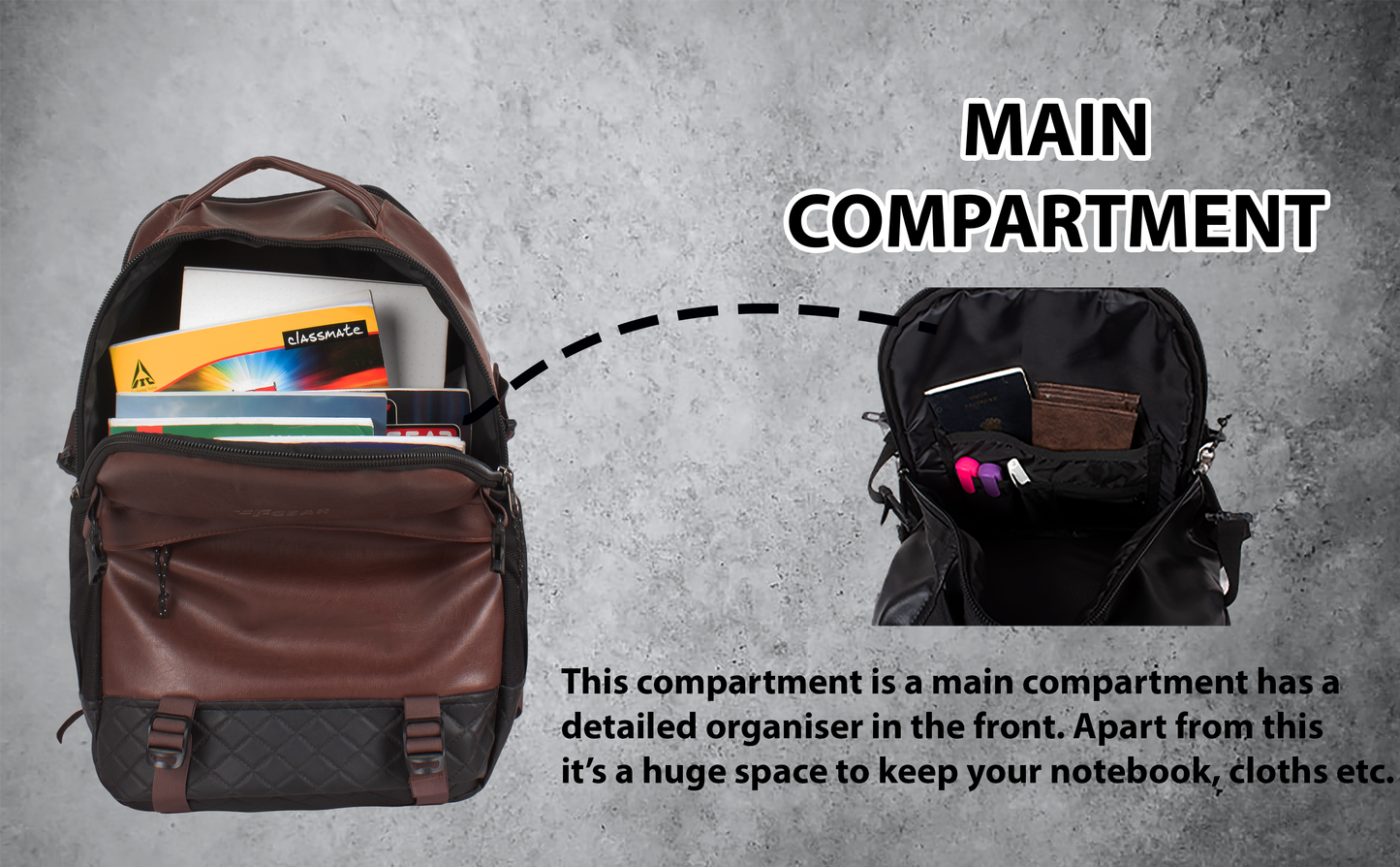 Sedna 27L Brown Laptop Backpack