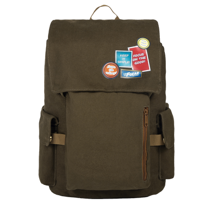 Milestone 20L Olive Canvas Laptop Backpack