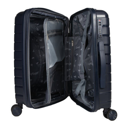 Bastion 20" Navy Blue Expandable Small Carry-On Luggage Suitcase