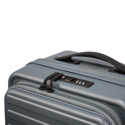 Windsor Stone Blue 56 cms Small Front Opening Trunk-Style Cabin Strolley with Laptop Sleeve & Expander