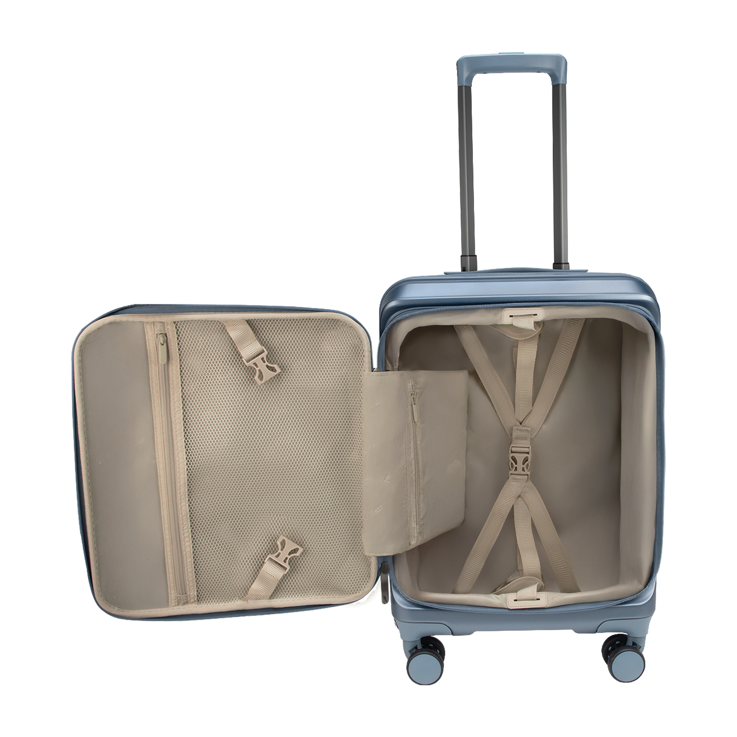 Valencia Small Pearl Blue 54 cms Front-Opening Cabin Strolley