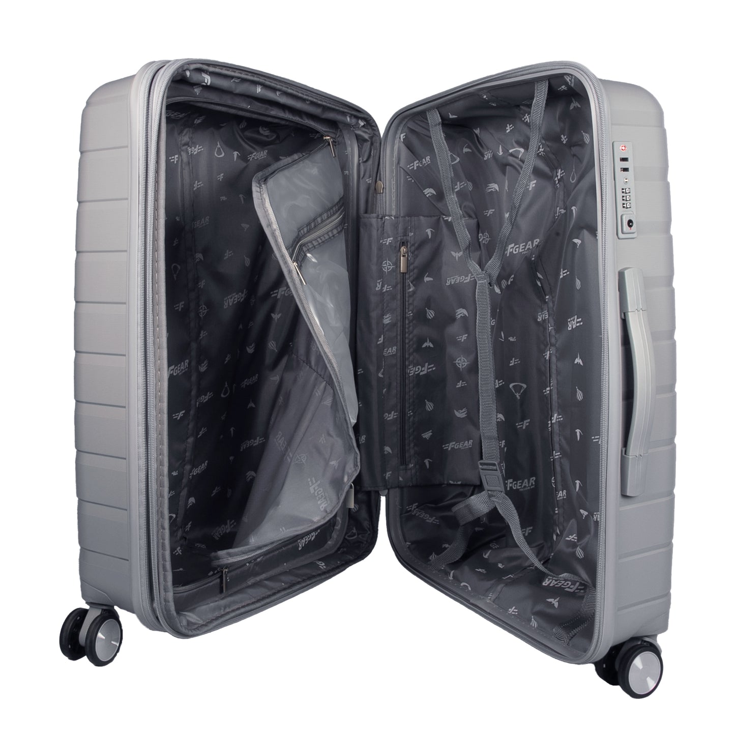 Bastion 28" Light Grey Expandable Large Check-in Suitcase