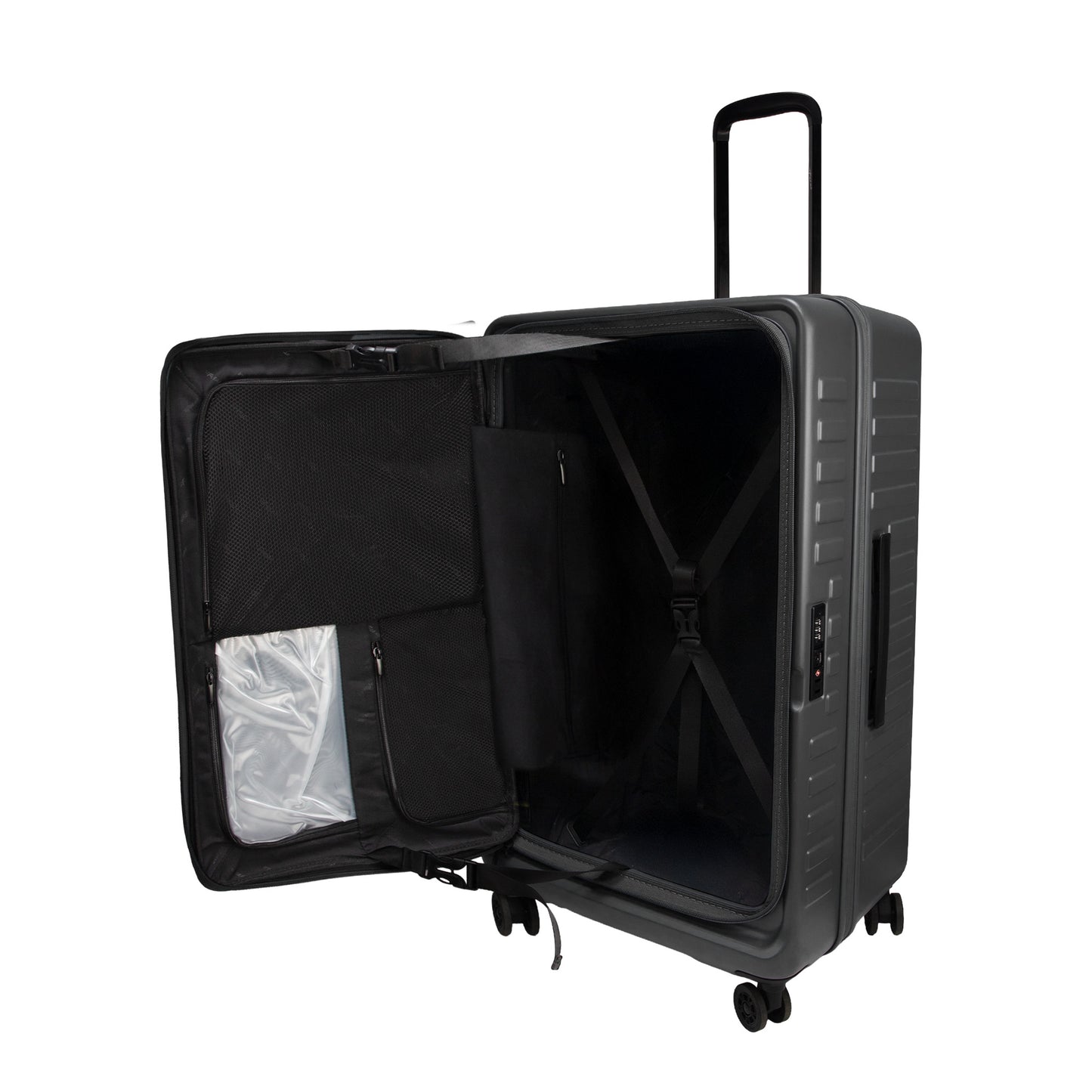 Windsor Steel Grey 76 cms Large Front Opening Trunk-Style Check-in Strolley with Expander