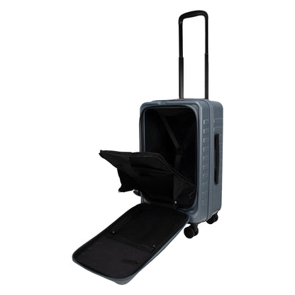 Windsor Stone Blue 56 cms Small Front Opening Trunk-Style Cabin Strolley with Laptop Sleeve & Expander