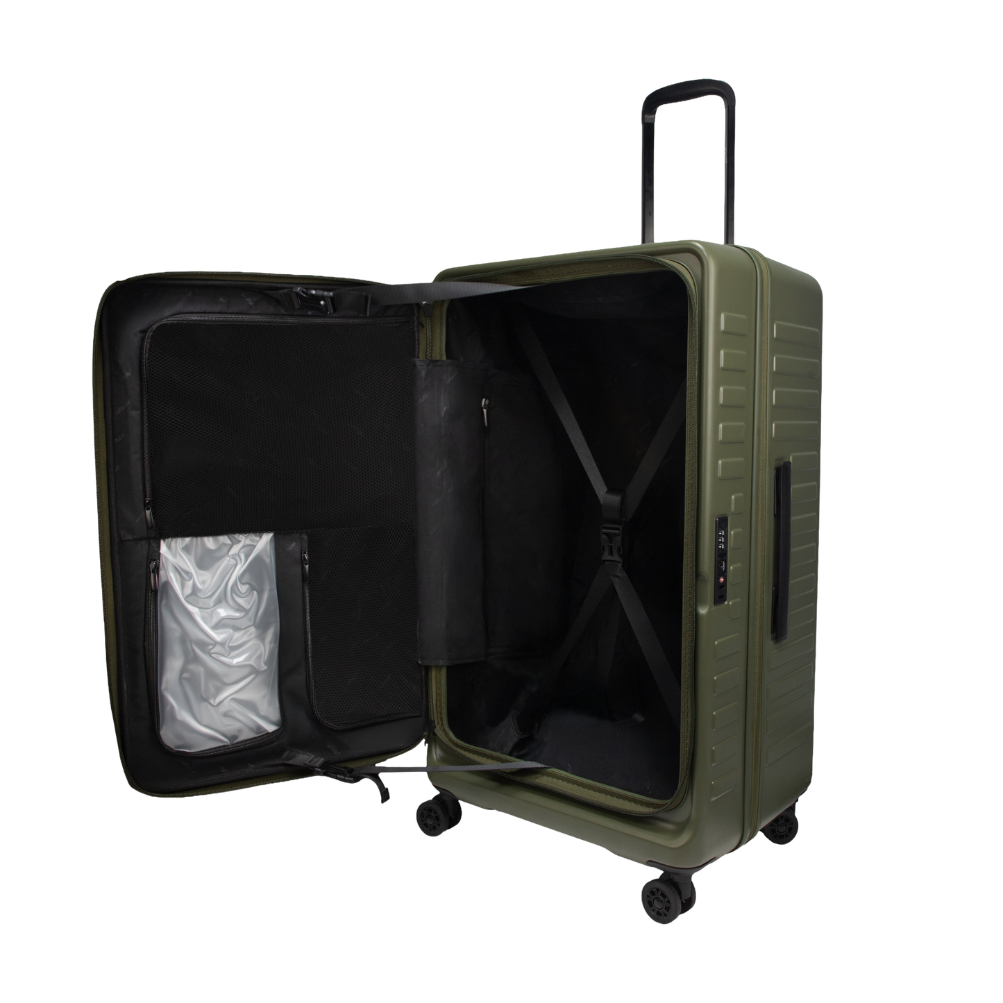 Windsor Army Green 76 cms Large Front Opening Trunk-Style Check-in Strolley with Expander