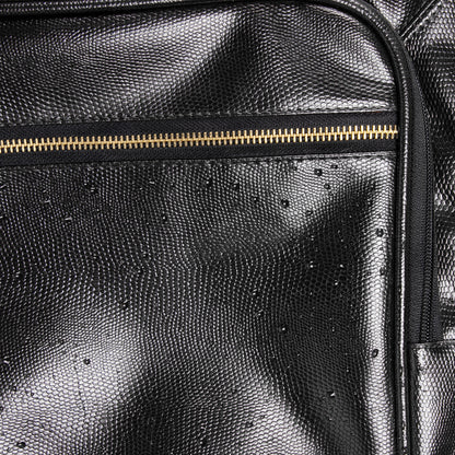 Stargaze 23L Black Vegan Leather Overnighter Pilot Laptop Trolley Case
