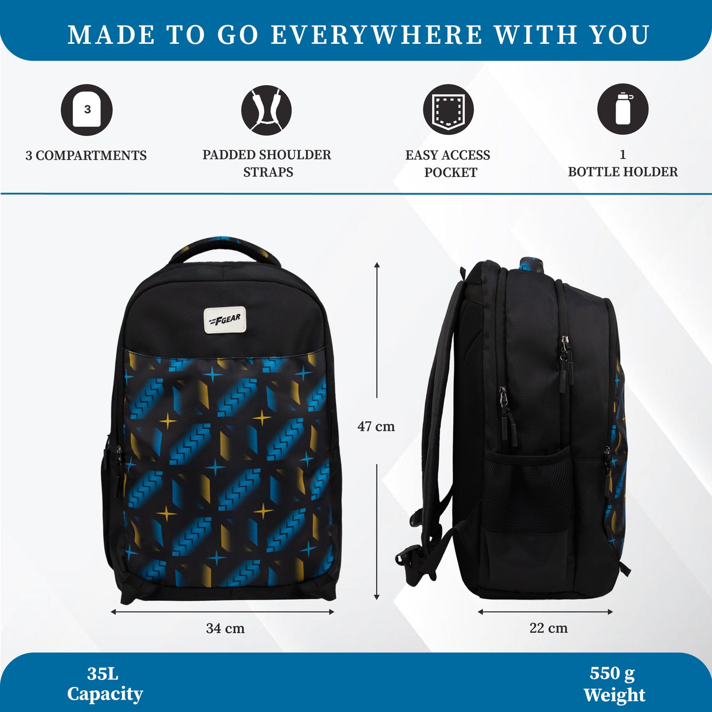 Ryto 35L Black Backpack
