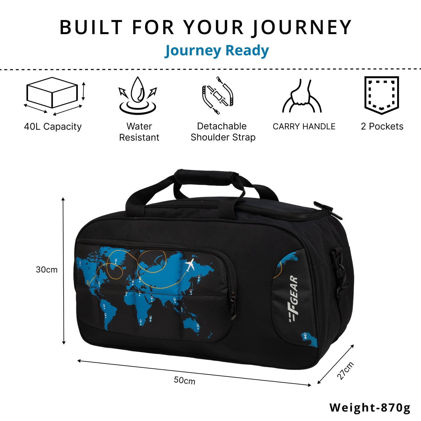 Enduro Map 32L Black Travel Duffle bag