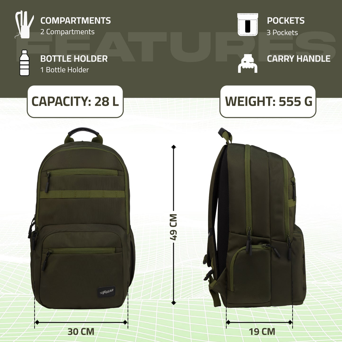 Everlane 28L Army Green Backpack