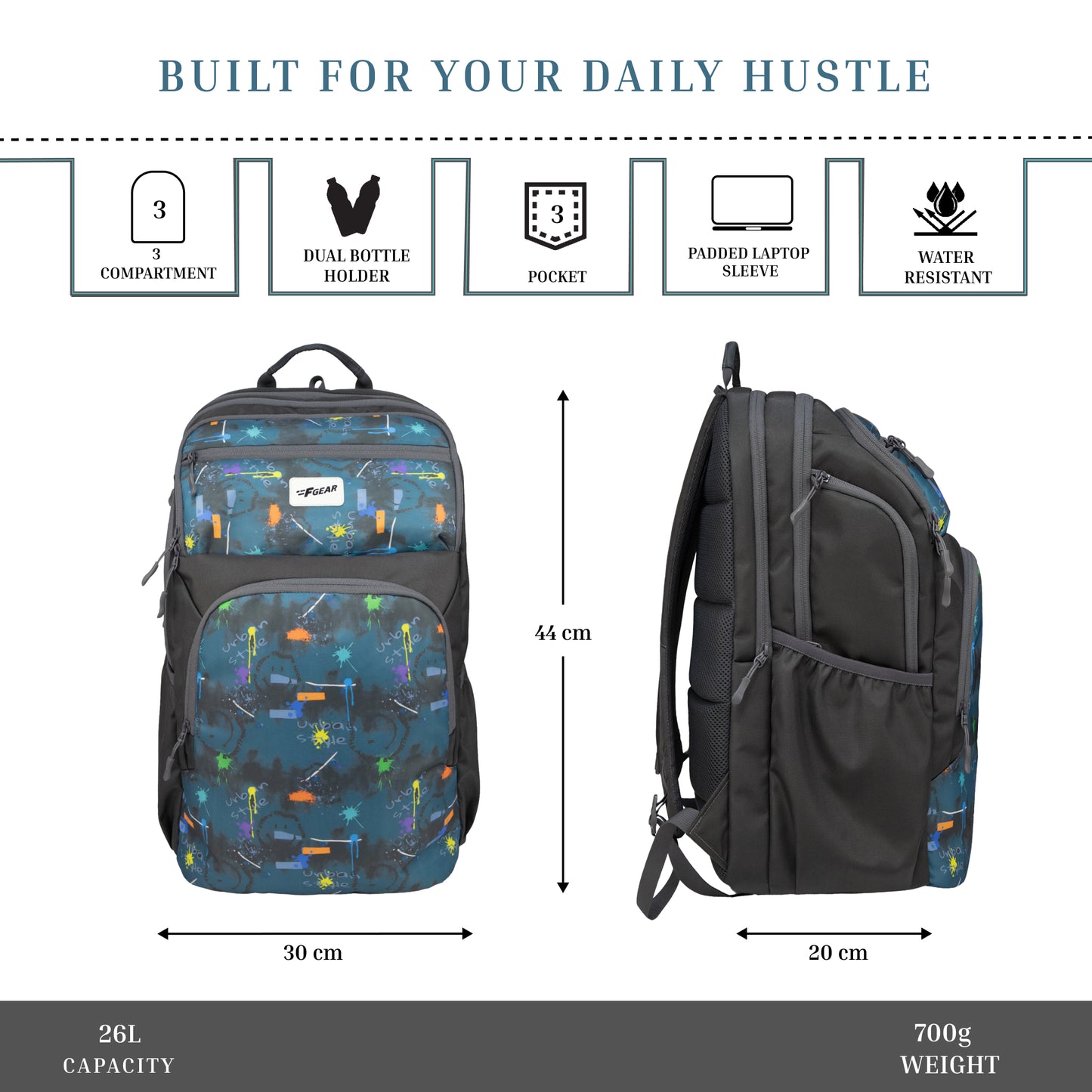 Akira Grey 26L Backpack