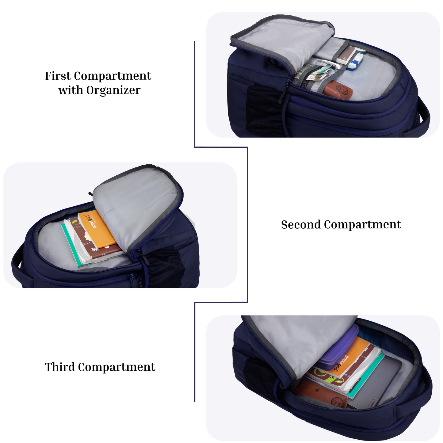 Tobari Navy 38L School Backpack