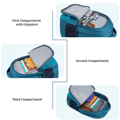 Tobari Aqua Blue 38L School Backpack