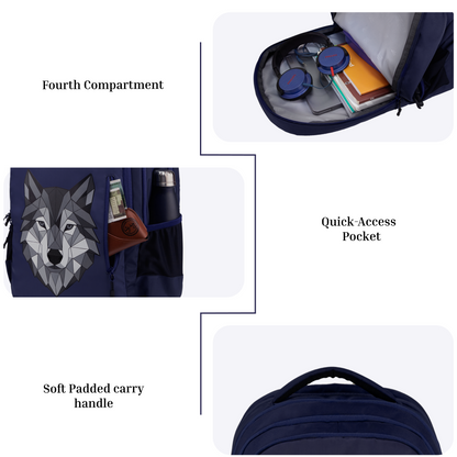 Tobari Navy 38L School Backpack