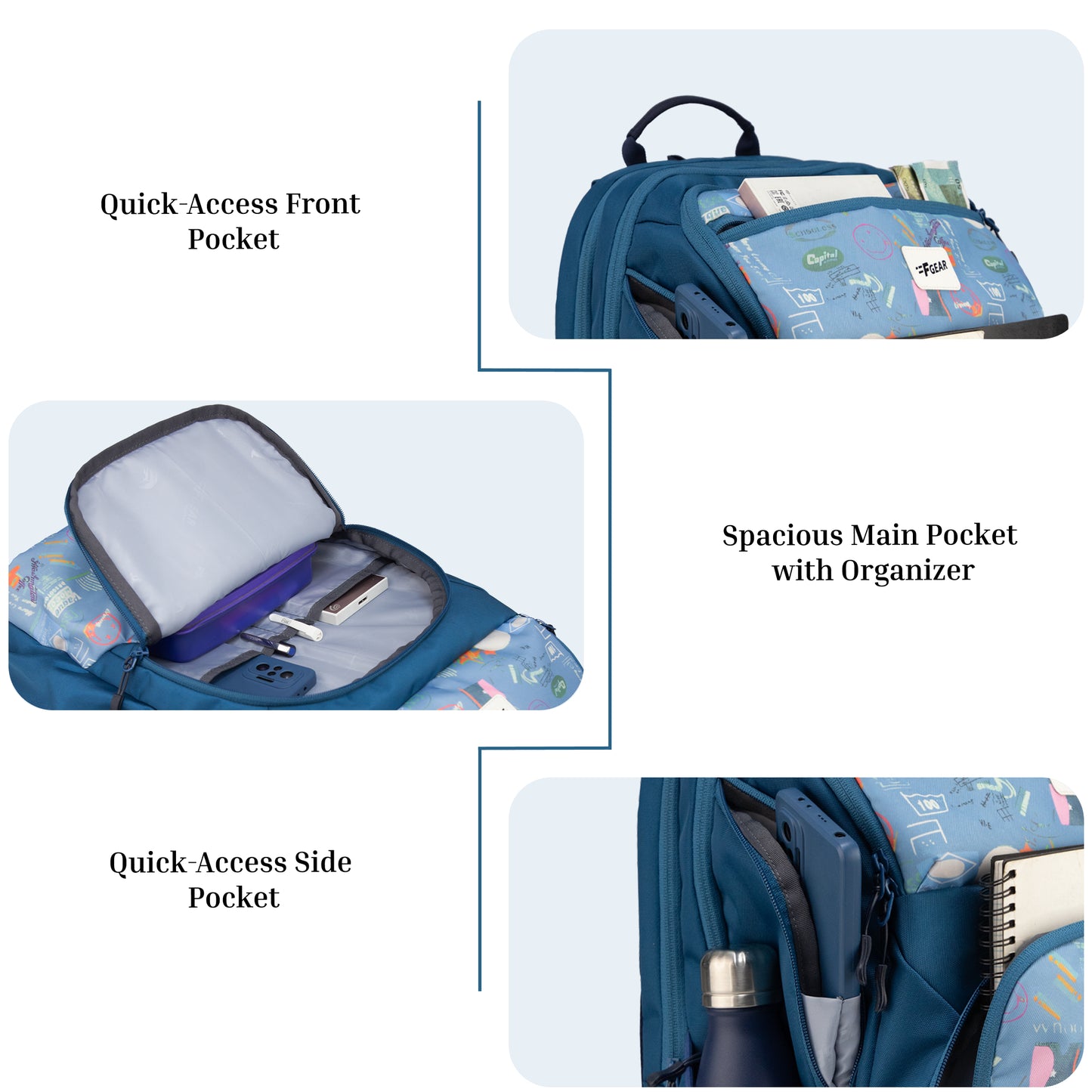 Akira Aqua Blue 26L Backpack