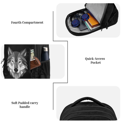 Tobari Black 38L School Backpack
