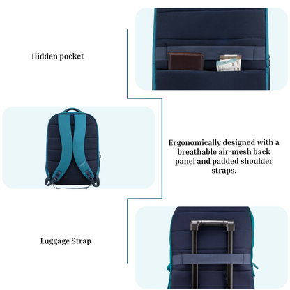 Tobari Aqua Blue 38L School Backpack