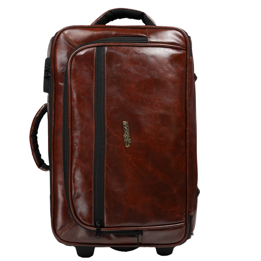 Marshal 22L Walnut Brown Art Leather Overnighter Pilot Laptop Trolley Case