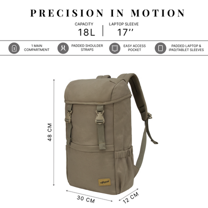 Dune 18L Dune Dark Beige Canvas Laptop Backpack