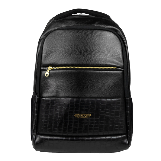 Mastermind 27L Black Vegan Leather Laptop Backpack