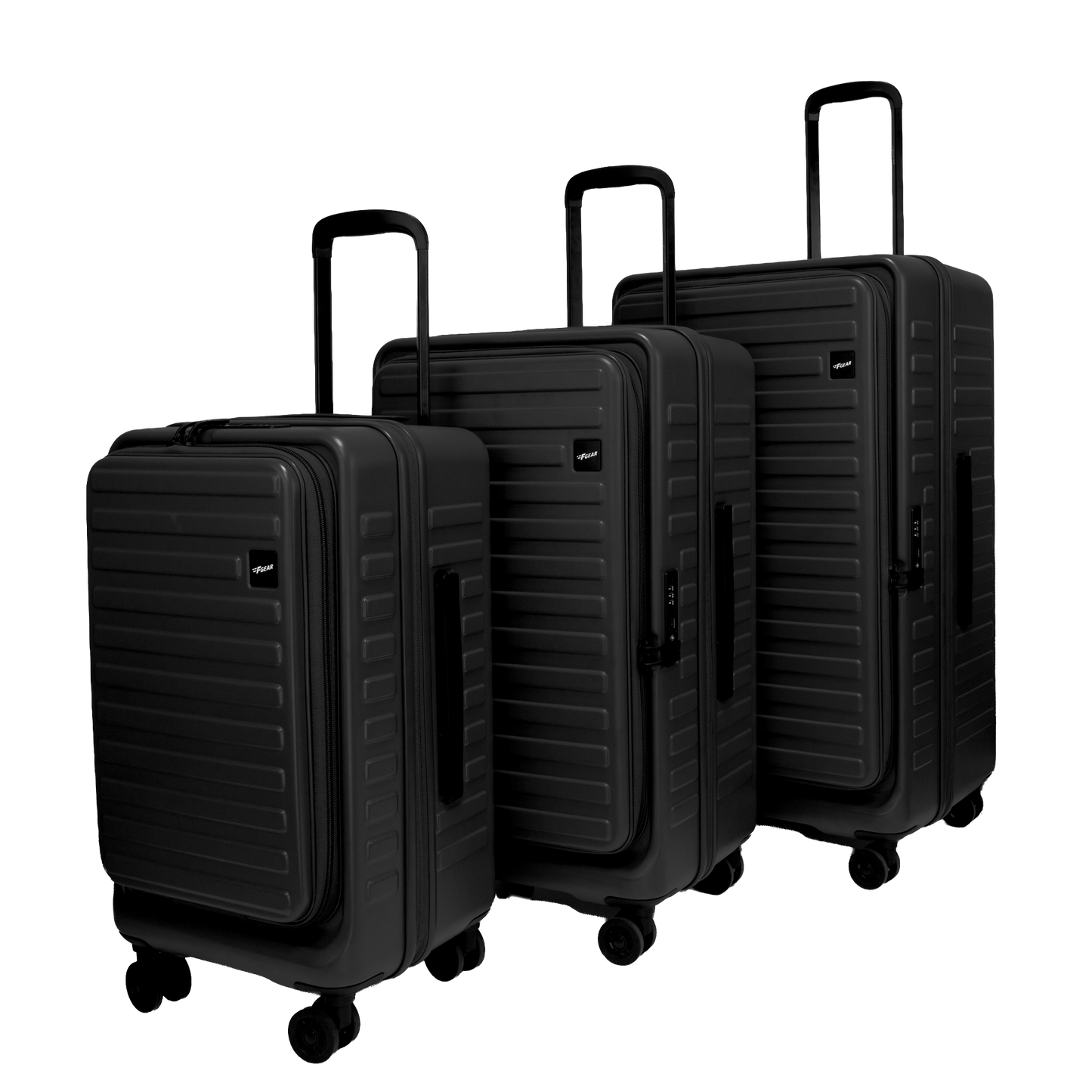 Windsor Black Set of 3 Suitcases