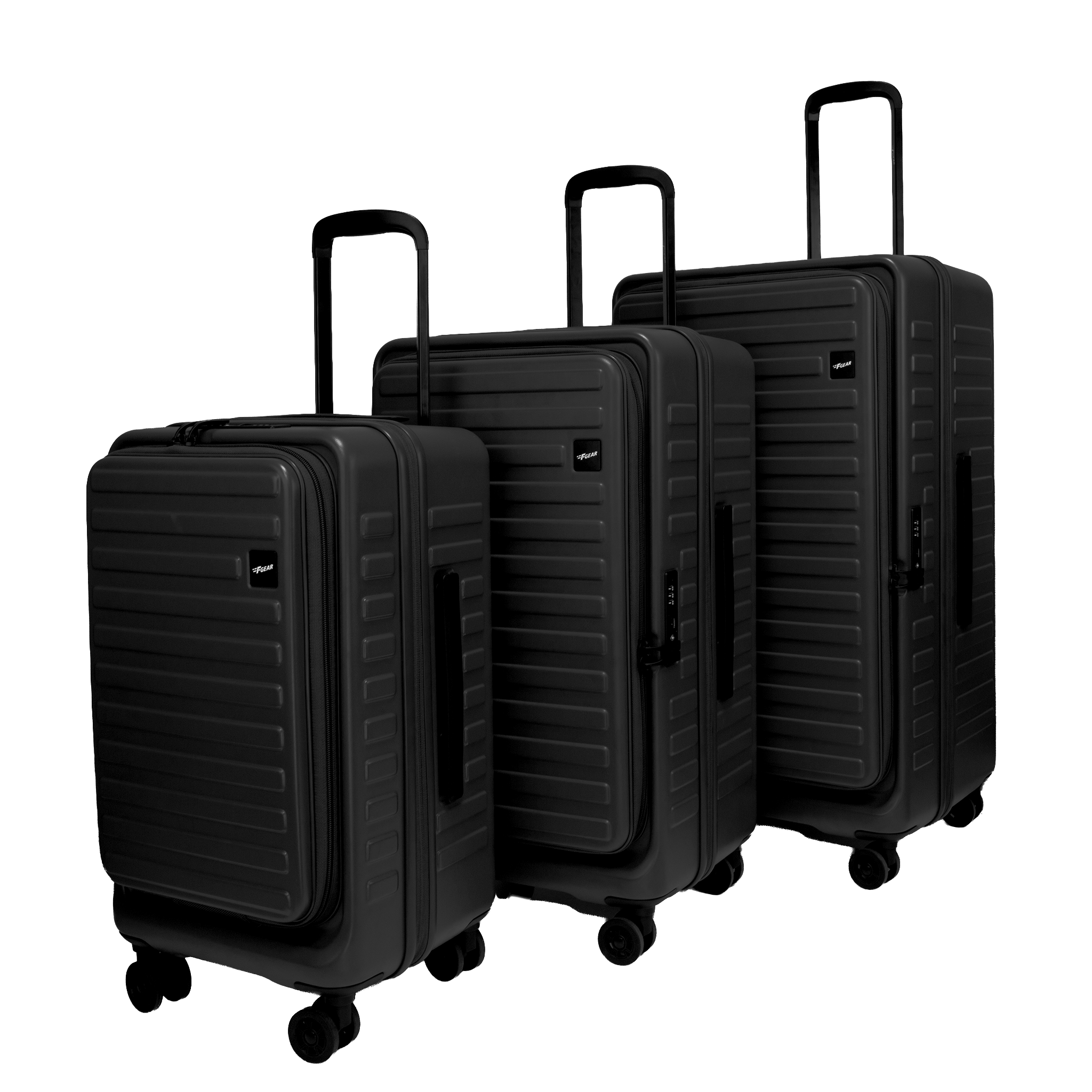 Windsor Black Set of 3 Suitcases