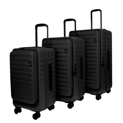Windsor Black Set of 3 Suitcases