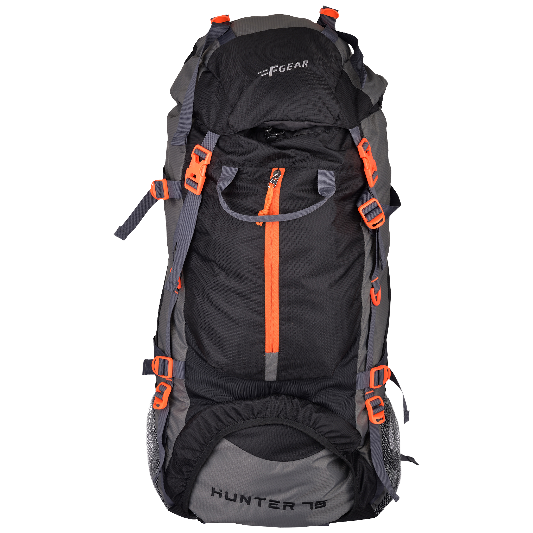 Hunter 75L Black Grey Diamond Rucksack with Raincover