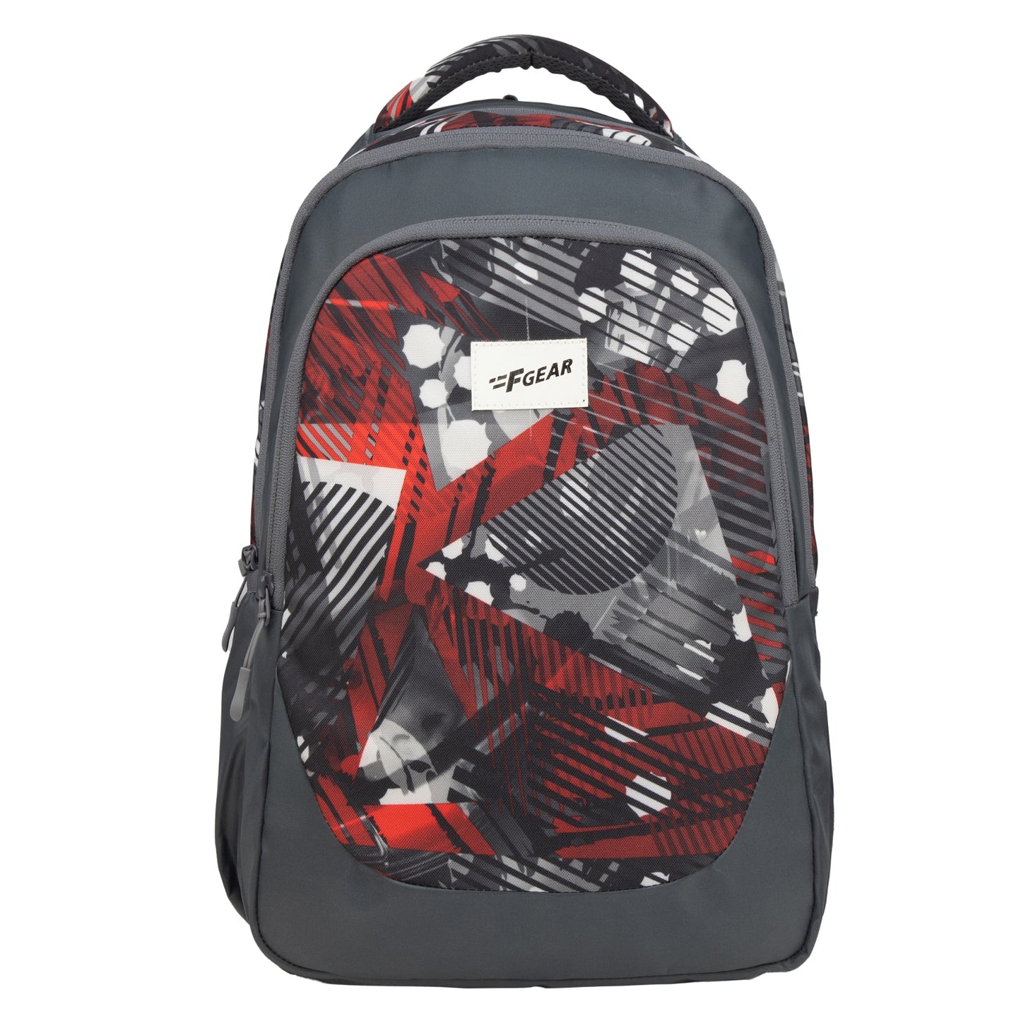 Panya 21L Grey Geometric Black Red Backpack