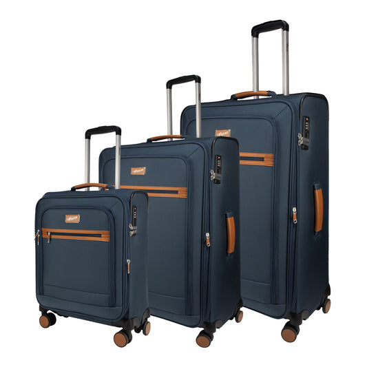 SoftAir Navy Set of 3 Suitcases