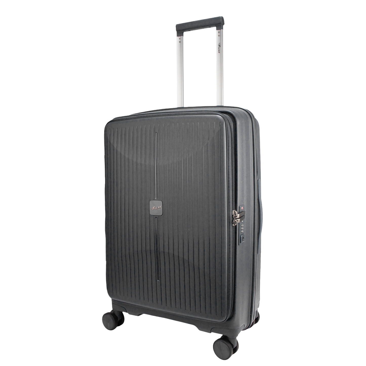 F Gear Myton Medium Front Opening Dark Grey Check-in Strolley