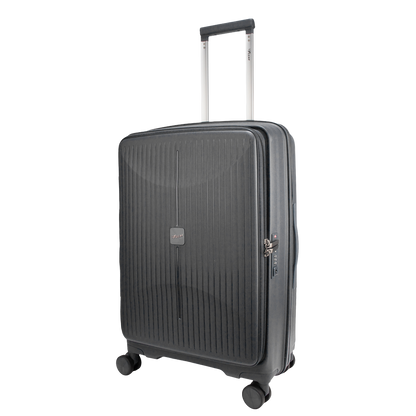 F Gear Myton Medium Front Opening Dark Grey Check-in Strolley