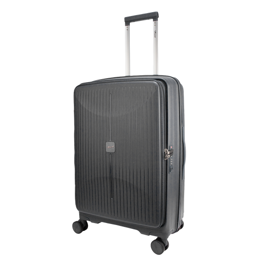 F Gear Myton Medium Front Opening Dark Grey Check-in Strolley